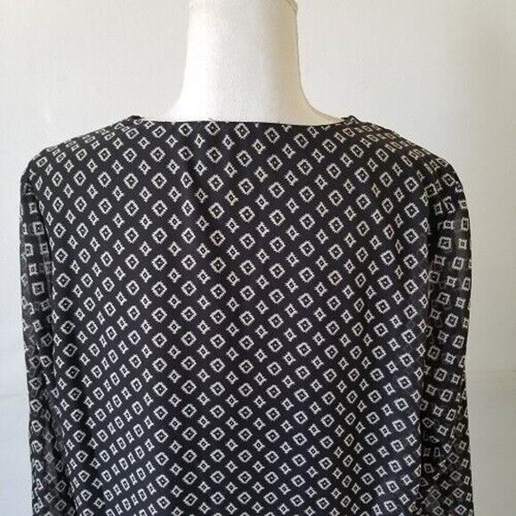 IZ Byer Women's Geometric print Black/White Zipper V-neck Dress - Size XL - Picture 6 of 7